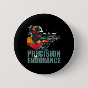 Badge Rond 5 Cm SPORT D'Hiver Rétro De Précision Et D'Endurance De