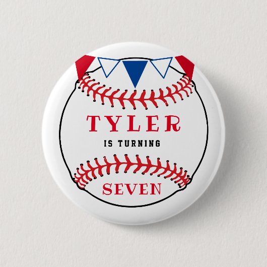 Badge Rond 5 Cm Sports de baseball fête d'anniversaire (Devant)