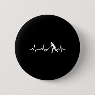Badge Rond 5 Cm Sports de loisirs Fan de hockey sur gazon Heartlin
