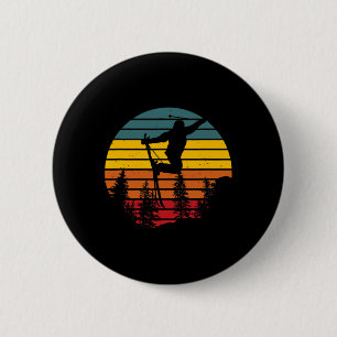 Badge Rond 5 Cm Sports d'hiver Ski Snowboard Skier Retro Vintage