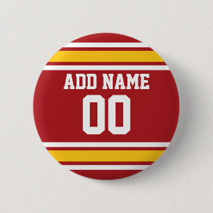 Badge Rond 5 Cm Sports Team Football Jersey Nom personnalisé Num