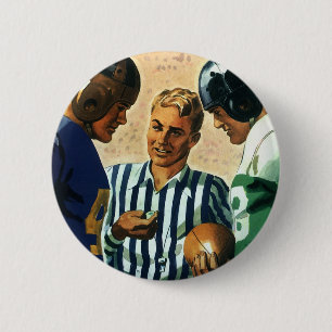 Badge Rond 5 Cm Sports Vintage, Tirage au Sort de Pièce de Monnaie