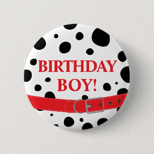 Badge Rond 5 Cm Spots dalmatiens Anniversaire Garçon ou fille