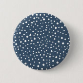 Badge Rond 5 Cm Spots Dalmatiens Bleus Marine, Points Dalmatiens,  (Devant)