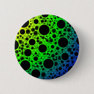 Badge Rond 5 Cm Spots de bulles spatiales - Rainbow OYGBP