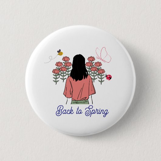 Badge Rond 5 Cm Spring Bloom (Devant)