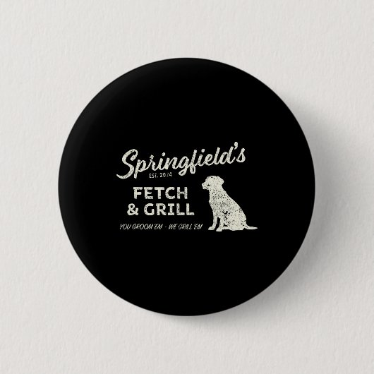 Badge Rond 5 Cm Springfield mange des animaux de compagnie - Fetch (Devant)