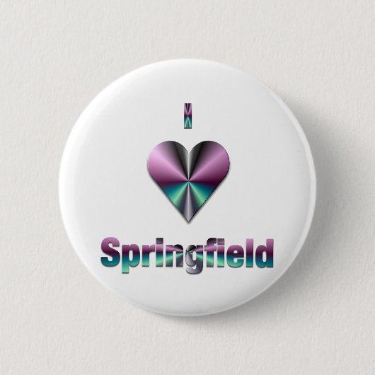 Badge Rond 5 Cm Springfield — Violet et Turquoise (Devant)