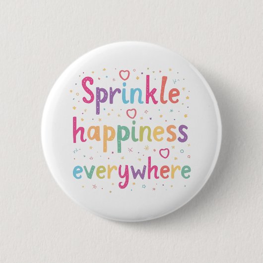 Badge Rond 5 Cm Sprinkle Happiness Everywhere Cute Pastel Quote (Devant)