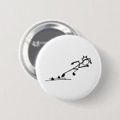 Badge Rond 5 Cm Sprinter Stickman Track and Field (Devant & derrière)