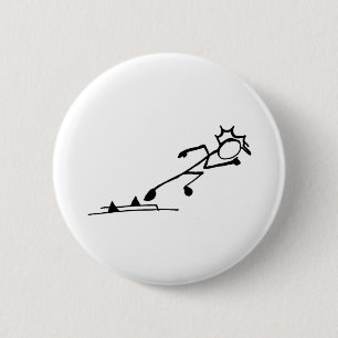 Badge Rond 5 Cm Sprinter Stickman Track and Field