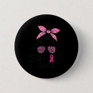 Badge Rond 5 Cm Squad Chignon Débraillé Léopard Rose Sensibilisati