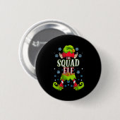 Badge Rond 5 Cm Squad Elf Matching Family Group Christmas Party  (Devant & derrière)
