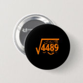 Badge Rond 5 Cm Square Root 4489 Funny Halloween Meme 67 Math Teac (Devant & derrière)