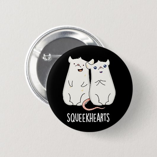Badge Rond 5 Cm Squeekhearts Funny Souse Sweetheart Pun Dark BG (Devant & derrière)