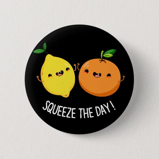 Badge Rond 5 Cm Squeeze Le Jour mignon Fruit Pun Dark BG (Devant)