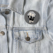 Badge Rond 5 Cm Squelette (En situation)