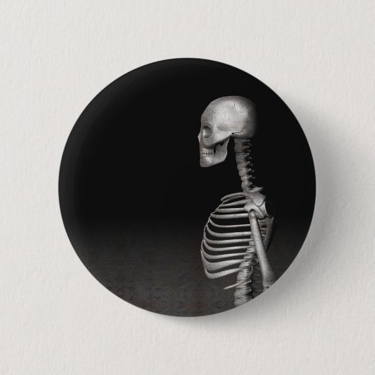 Badge Rond 5 Cm Squelette - bouton de Halloween (Devant)