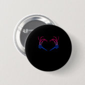 Badge Rond 5 Cm Squelette Coeur Bisexuel Lgbt-Q Pride Crâne Main (Devant & derrière)