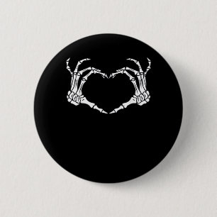 Badge Rond 5 Cm Squelette Coeur main Signer Costume Drôle Hallowee