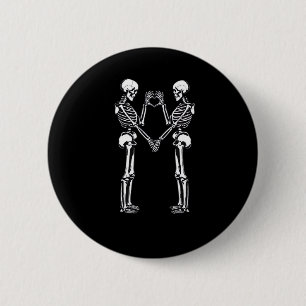 Badge Rond 5 Cm Squelette Coeur Mains signe Halloween Costume Clas