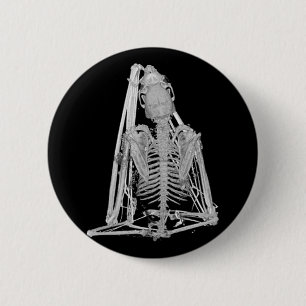 Badge Rond 5 Cm Squelette de chauve-souris gothique