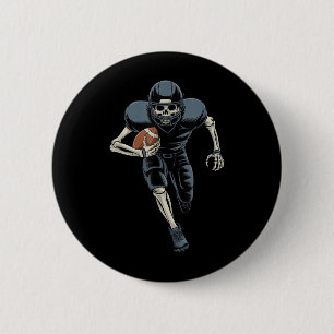 Badge Rond 5 Cm Squelette de football américain Halloween Hallowee