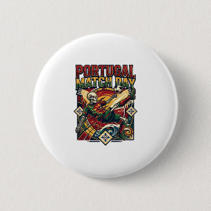 Badge Rond 5 Cm Squelette de jour de match au Portugal Nations Str