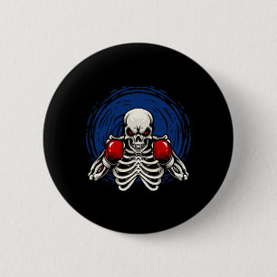 Badge Rond 5 Cm Squelette de kickboxing Drôle de kickboxeur Boxe _