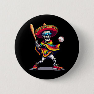 Badge Rond 5 Cm Squelette de mariachi Bysebyll Cinco De Mayo Mexic