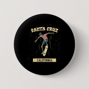 Badge Rond 5 Cm Squelette de Santa Cruz pour le surf et le skatebo