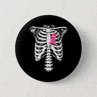 Badge Rond 5 Cm Squelette de sensibilisation au cancer du sein por