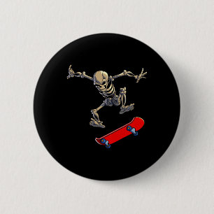 Badge Rond 5 Cm Squelette de skateboard hommes garçons skater plan