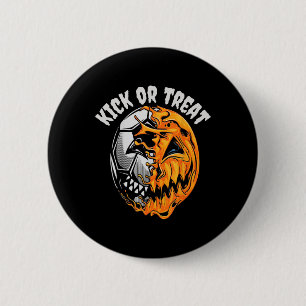 Badge Rond 5 Cm Squelette de soccer d'Halloween