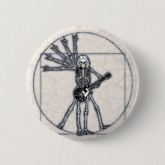 Badge Rond 5 Cm Squelette de Vitruvian (Devant)