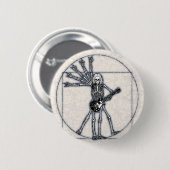 Badge Rond 5 Cm Squelette de Vitruvian (Devant & derrière)
