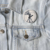 Badge Rond 5 Cm Squelette de Vitruvian (En situation)