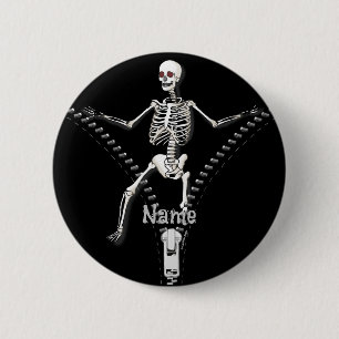 Badge Rond 5 Cm Squelette de Zipper