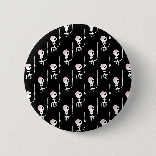 Badge Rond 5 Cm squelette d'Halloween avec une épée (Devant)
