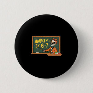 Badge Rond 5 Cm Squelette d'Halloween ensorcelé Numéro Six Sept