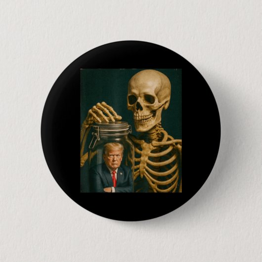 Badge Rond 5 Cm Squelette drôle d'Halloween (Devant)