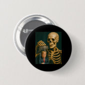Badge Rond 5 Cm Squelette drôle d'Halloween (Devant & derrière)