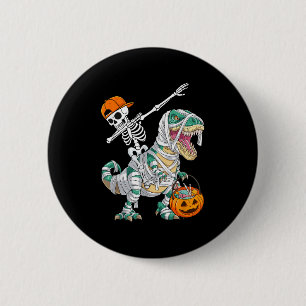 Badge Rond 5 Cm Squelette faisant du cheval Danse Dab Dinosaure T