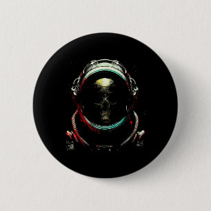 Badge Rond 5 Cm Squelette fantôme - Costume d'Halloween crâne Éffr