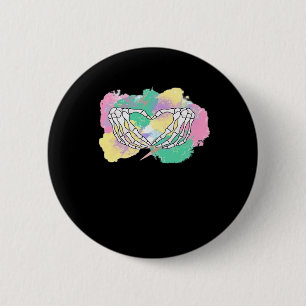 Badge Rond 5 Cm Squelette Mains Coeur Avec Backgr Abstrait Couleur