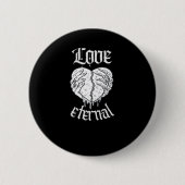 Badge Rond 5 Cm Squelette Mains Coeur Gothique Classique (Devant)