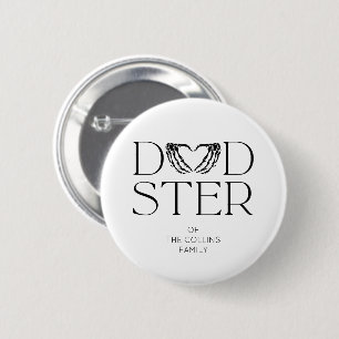 Badge Rond 5 Cm Squelette noir moderne effrayant Dadster Halloween