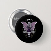 Badge Rond 5 Cm Squelette papillon Goth (Devant & derrière)