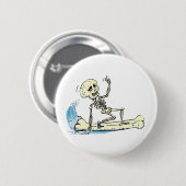 Badge Rond 5 Cm squelette surfant (Devant & derrière)