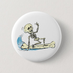 Badge Rond 5 Cm squelette surfant
